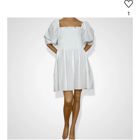 Hill House The Athena Nap Dress in Sheer White Swiss Dot large - Picture 3 of 8